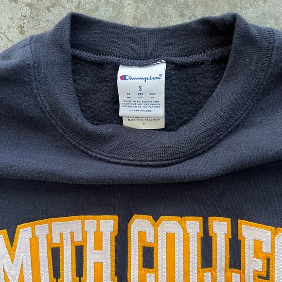 Champion Smith College Alumna Navy Blue Crewneck Sweatshirt Small Eco Fleece - Picture 3 of 7